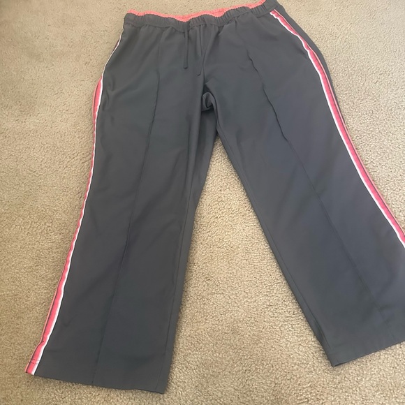 Red and Gray Track Pants with Elastic Waistband - Picture 1 of 3